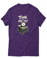 T-Shirt Αντρικό - Time Is Money - Color Thumbnail Σκούρο Μωβ