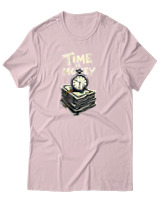 T-Shirt Αντρικό - Time Is Money - Color Thumbnail Απαλό Ροζ