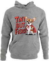 Φούτερ με κουκούλα - Tiny But Fierce - Color Thumbnail Γκρι Μελανζέ