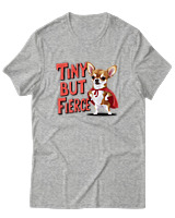 T-Shirt Αντρικό - Tiny But Fierce - Color Thumbnail Γκρι Μελανζέ