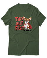 T-Shirt Αντρικό - Tiny But Fierce - Color Thumbnail Κυπαρισσί