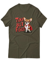 T-Shirt Αντρικό - Tiny But Fierce - Color Thumbnail Χακί