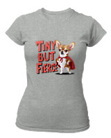 T-Shirt Στενή Γραμμή - Tiny But Fierce - Color Thumbnail Γκρι Μελανζέ