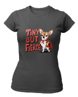 T-Shirt Στενή Γραμμή - Tiny But Fierce - Color Thumbnail Ανθρακί