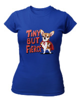 T-Shirt Στενή Γραμμή - Tiny But Fierce - Color Thumbnail Μπλε Ρουά