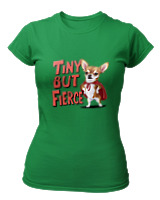 T-Shirt Στενή Γραμμή - Tiny But Fierce - Color Thumbnail Πράσινο