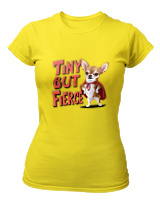 T-Shirt Στενή Γραμμή - Tiny But Fierce - Color Thumbnail Κίτρινο