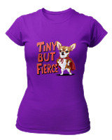 T-Shirt Στενή Γραμμή - Tiny But Fierce - Color Thumbnail Σκούρο Μωβ