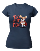 T-Shirt Στενή Γραμμή - Tiny But Fierce - Color Thumbnail Σκούρο Μπλε