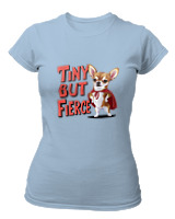 T-Shirt Στενή Γραμμή - Tiny But Fierce - Color Thumbnail Γαλάζιο