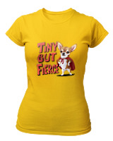 T-Shirt Στενή Γραμμή - Tiny But Fierce - Color Thumbnail Χρυσό Κίτρινο