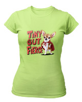 T-Shirt Στενή Γραμμή - Tiny But Fierce - Color Thumbnail Λαχανί