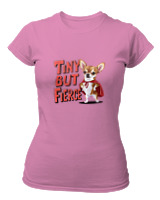 T-Shirt Στενή Γραμμή - Tiny But Fierce - Color Thumbnail Ροζ