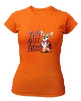 T-Shirt Στενή Γραμμή - Tiny But Fierce - Color Thumbnail Πορτοκαλί