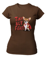 T-Shirt Στενή Γραμμή - Tiny But Fierce - Color Thumbnail Καφέ