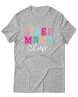 T-Shirt Unisex - Tired Moms Club - Color Thumbnail Γκρι Μελανζέ