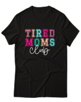 T-Shirt Unisex - Tired Moms Club - Color Thumbnail Μαύρο