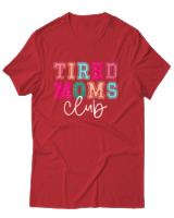 T-Shirt Unisex - Tired Moms Club - Color Thumbnail Κόκκινο