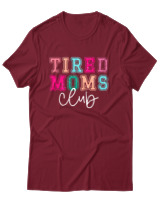 T-Shirt Unisex - Tired Moms Club - Color Thumbnail Σκούρο Κόκκινο