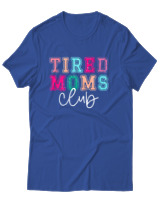 T-Shirt Unisex - Tired Moms Club - Color Thumbnail Μπλε Ρουά