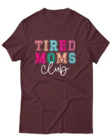 T-Shirt Unisex - Tired Moms Club - Color Thumbnail Μπορντό