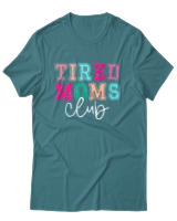 T-Shirt Unisex - Tired Moms Club - Color Thumbnail Μπλε Πράσινο
