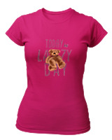 T-Shirt Στενή Γραμμή Γυναικείο - Today Lazy Days - Color Thumbnail Φουξια