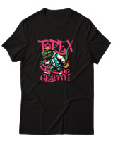 T-Shirt Αντρικό - Trex Graffiti - Color Thumbnail Μαύρο