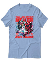 T-Shirt Αντρικό - True Love Stories Never Have Endings - Color Thumbnail Γαλάζιο