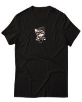 T-Shirt Αντρικό - True Style Cat - Color Thumbnail Μαύρο
