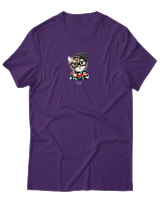 T-Shirt Αντρικό - True Style Cat - Color Thumbnail Σκούρο Μωβ