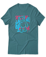 T-Shirt Αντρικό - Trust The Bear - Color Thumbnail Μπλε Πράσινο