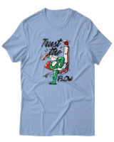 T-Shirt Αντρικό - Trust The Flow - Color Thumbnail Γαλάζιο