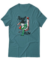 T-Shirt Αντρικό - Trust The Flow - Color Thumbnail Μπλε Πράσινο