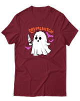 T-Shirt Unisex - Try Me Witch - Color Thumbnail Σκούρο Κόκκινο