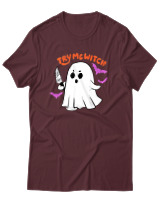 T-Shirt Unisex - Try Me Witch - Color Thumbnail Μπορντό