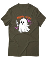 T-Shirt Unisex - Try Me Witch - Color Thumbnail Χακί