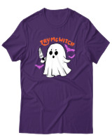 T-Shirt Unisex - Try Me Witch - Color Thumbnail Σκούρο Μωβ
