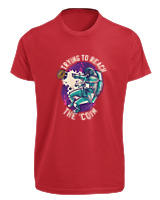 T-Shirt Fit Αντρικό - Trying To Reach The Bitcoin - Color Thumbnail Κόκκινο