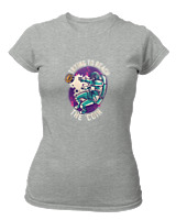 T-Shirt Στενή Γραμμή Γυναικείο - Trying To Reach The Bitcoin - Color Thumbnail Γκρι Μελανζέ