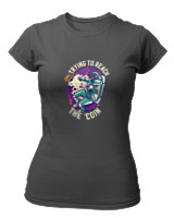 T-Shirt Στενή Γραμμή Γυναικείο - Trying To Reach The Bitcoin - Color Thumbnail Ανθρακί