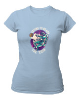 T-Shirt Στενή Γραμμή Γυναικείο - Trying To Reach The Bitcoin - Color Thumbnail Γαλάζιο