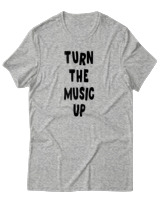 T-Shirt Αντρικό - Turn The Music Up - Color Thumbnail Γκρι Μελανζέ