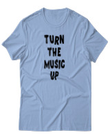 T-Shirt Αντρικό - Turn The Music Up - Color Thumbnail Γαλάζιο