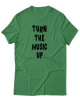 T-Shirt Αντρικό - Turn The Music Up - Color Thumbnail Πράσινο