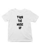 T-Shirt  Παιδικό - Turn The Music Up - Color Thumbnail 'Ασπρο