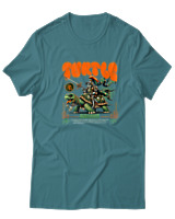 T-Shirt  Γυναικείο - Turtle - Color Thumbnail Μπλέ Πράσινο