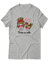 T-Shirt  Γυναικείο - Twice As Cute - Color Thumbnail Γκρί Μελανζέ