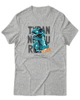 T-Shirt Αντρικό - Tyrannosaurus - Color Thumbnail Γκρι Μελανζέ