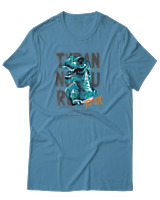 T-Shirt Αντρικό - Tyrannosaurus - Color Thumbnail Τιρκουάζ
